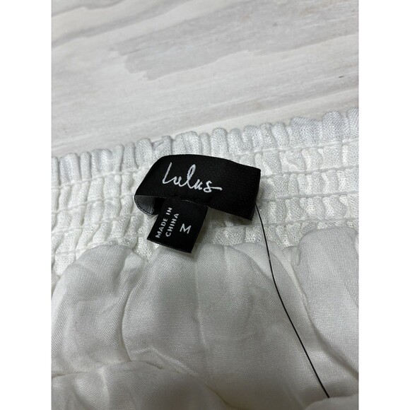 Lulus Brings You Back Ivory Two-Piece Midi Dress Viscose/Linen NWT Size M Medium - Picture 12 of 13